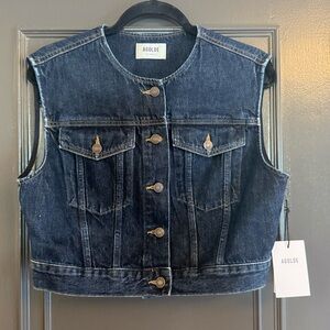 Agolde Dark Blue Leo Denim Vest